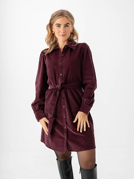 Selected Femme Runa Short Corduroy Dress Fig