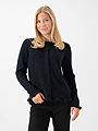 Selected Femme Lulu Frill Long Sleeve Knit Cardigan Dark Sapphire MELANGE