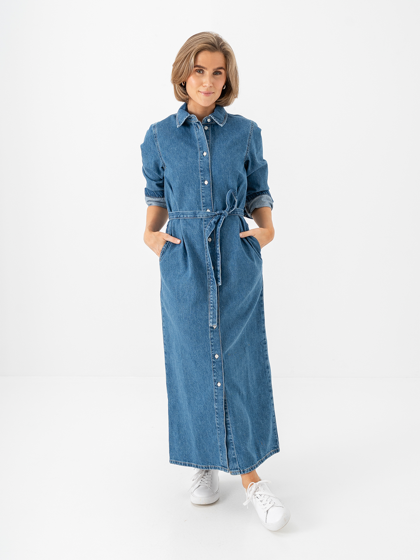 Selected Femme Regular Agathe Long Denim Dress Medium Blue Denim