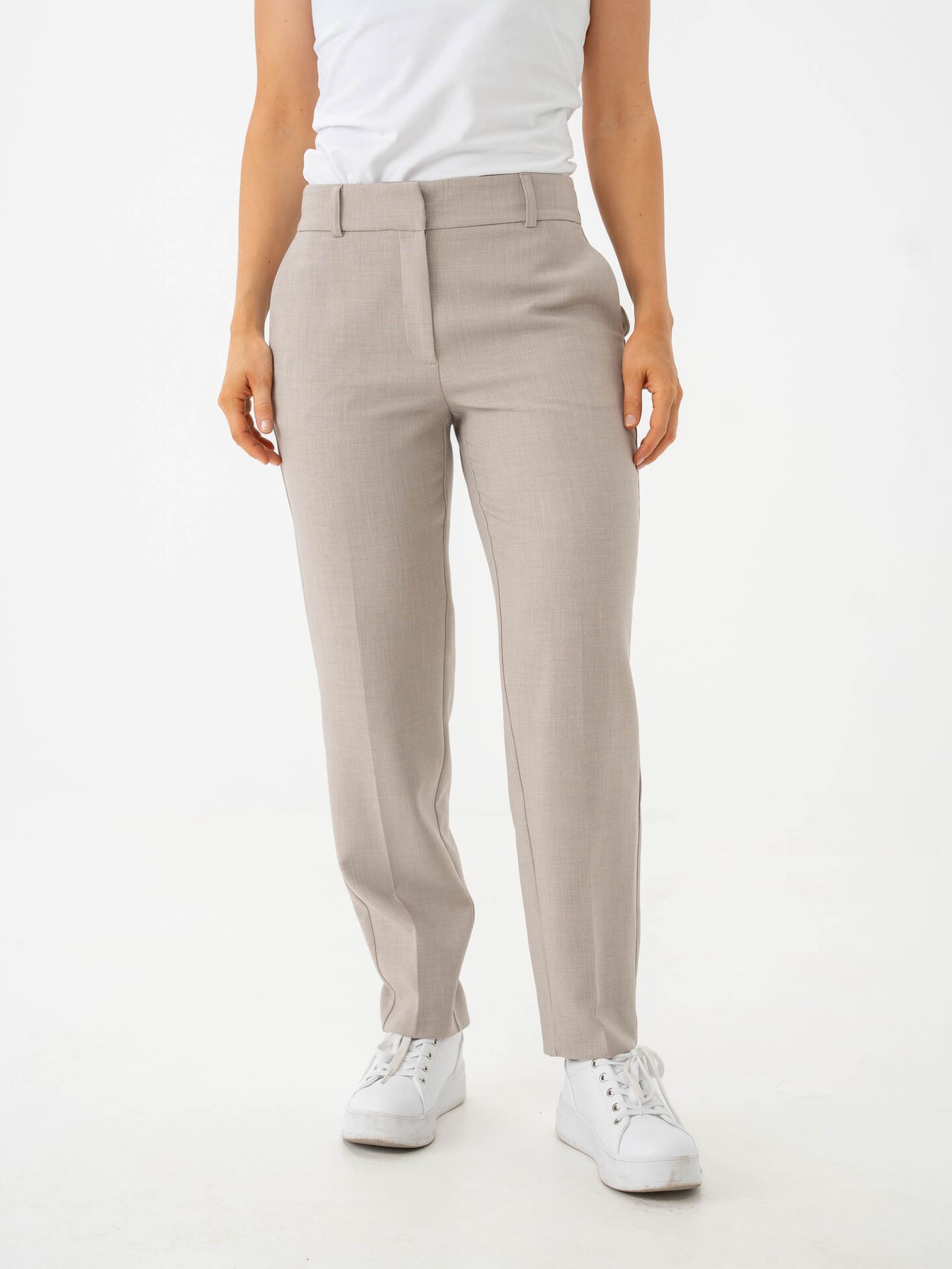 Selected Femme Rita-Ria Mid Waist Crop Pant Island Fossil Melange