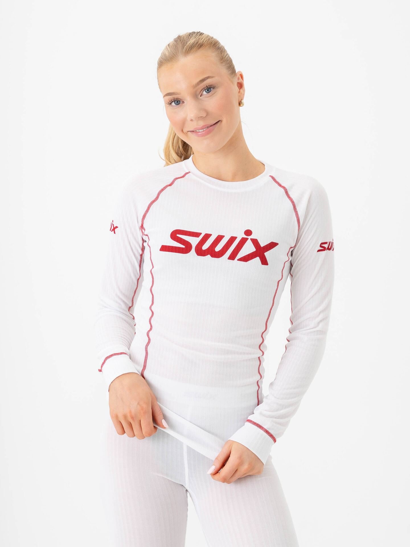 Swix RaceX Classic Long Sleeve Bright White/Swix Red