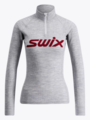 Swix RaceX Merino Half Zip Light Grey Melange / Swix Red