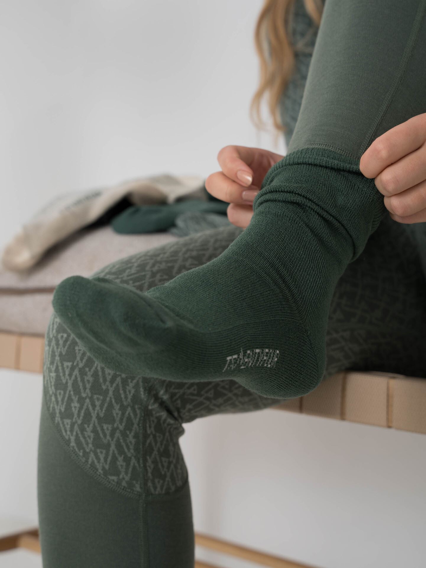 Twentyfour Aurora Idun Ullsokk 2-Pack Mellomgrønn