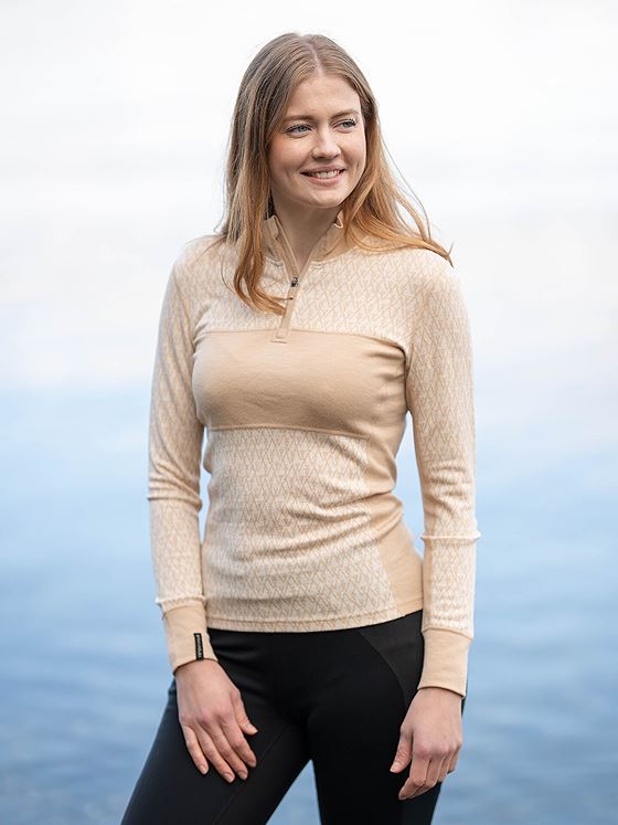 Twentyfour Aurora Aya Ull Half Zip Sand