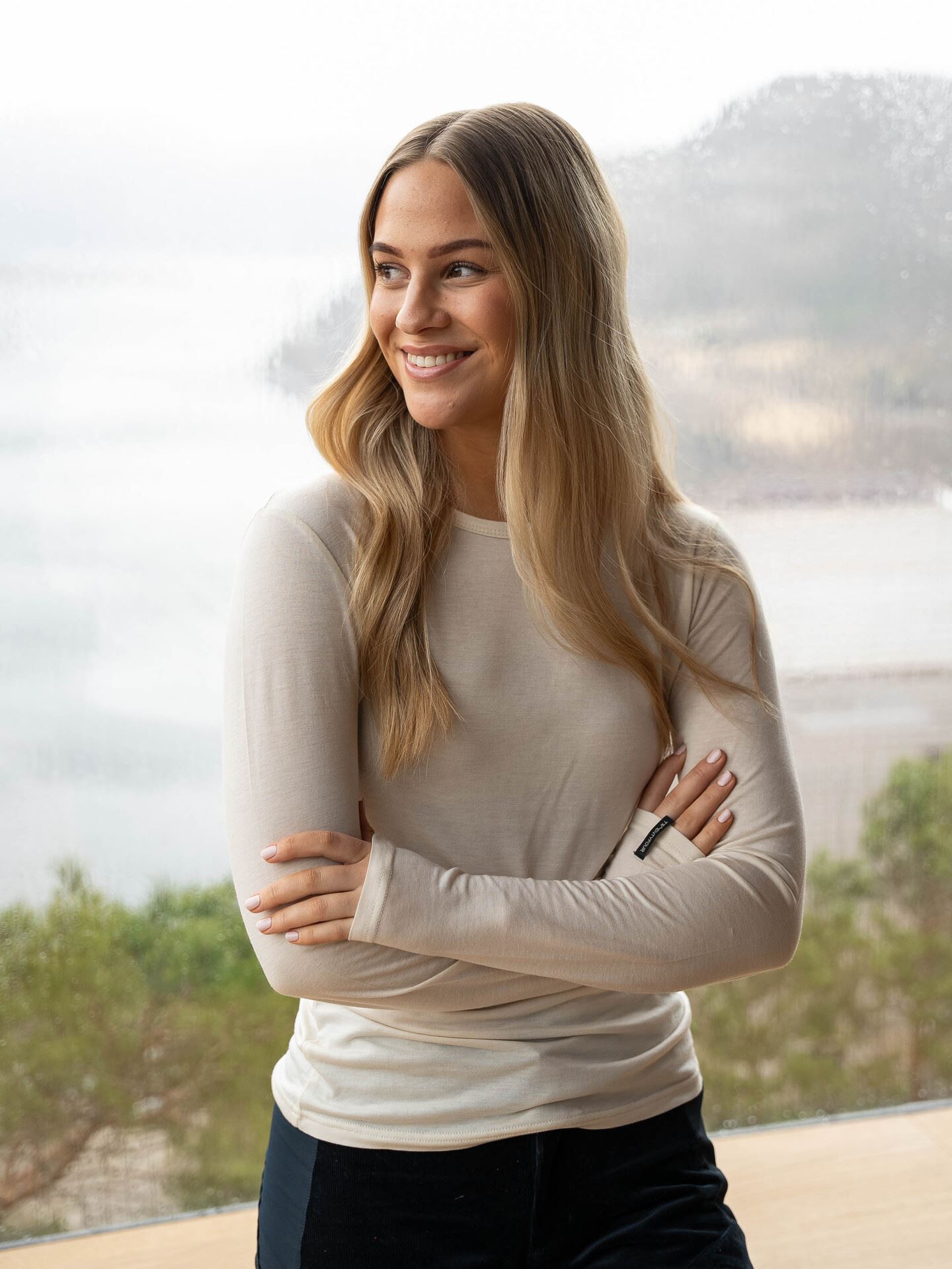 Twentyfour Mode Ullmix Topp Gråhvit