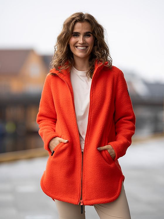Twentyfour Mode Pile Jakke Tomatrød