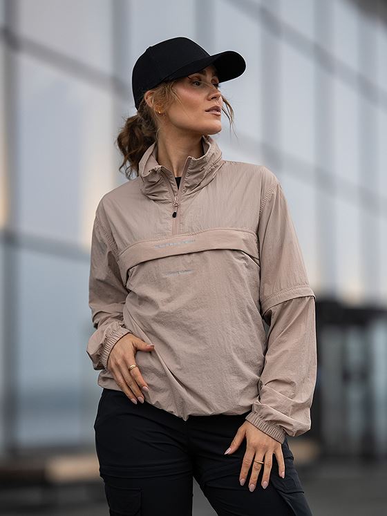 Twentyfour Mode Vind Anorakk Mørk Beige