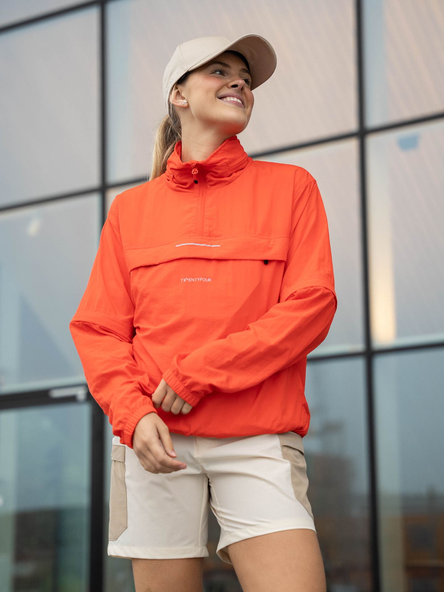 Twentyfour Mode Vind Anorakk Tomatrød