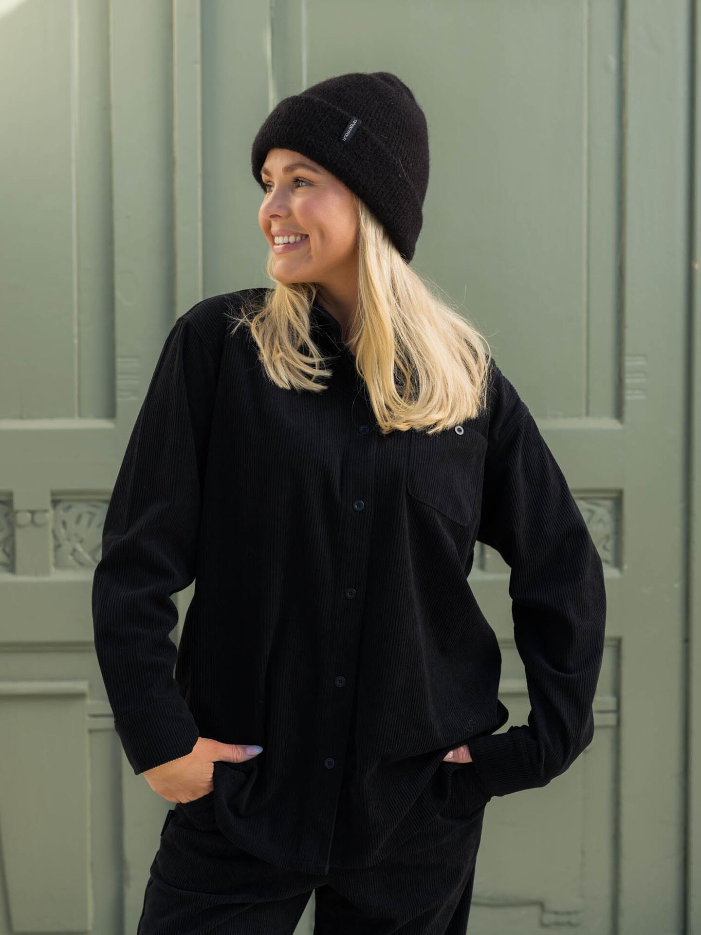 Twentyfour Mode Cord Skjorte Sort