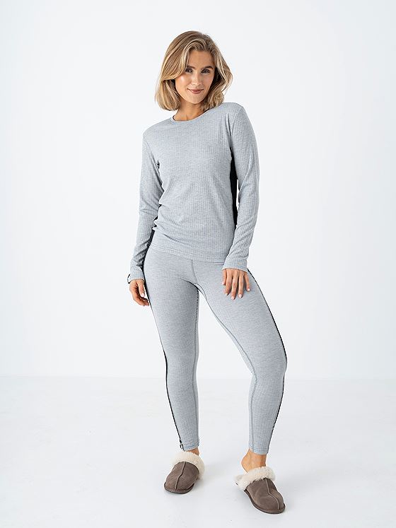 Twentyfour Aurora Baselayer Sett Lys Grå Melange