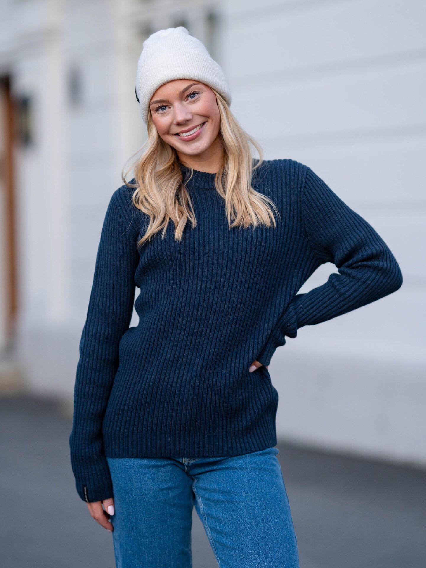 Twentyfour Mode Rib RN Sweater Marine