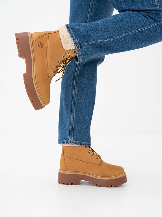 Timberland Stone Street 6 Inch WaterProof Teddy Fleece Wheat Nubuck