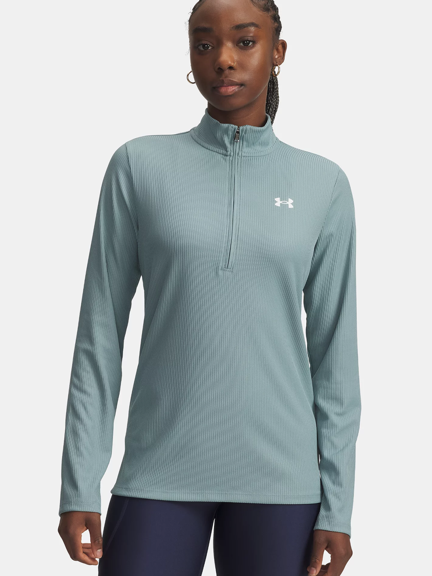 Under Armour Tech Rib 1/2 Zip Serpentine / White