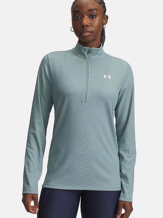 Under Armour Tech Rib 1/2 Zip Serpentine / White