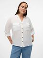 Vero Moda Curve Bumpy Long Sleeve Shirt Hvit
