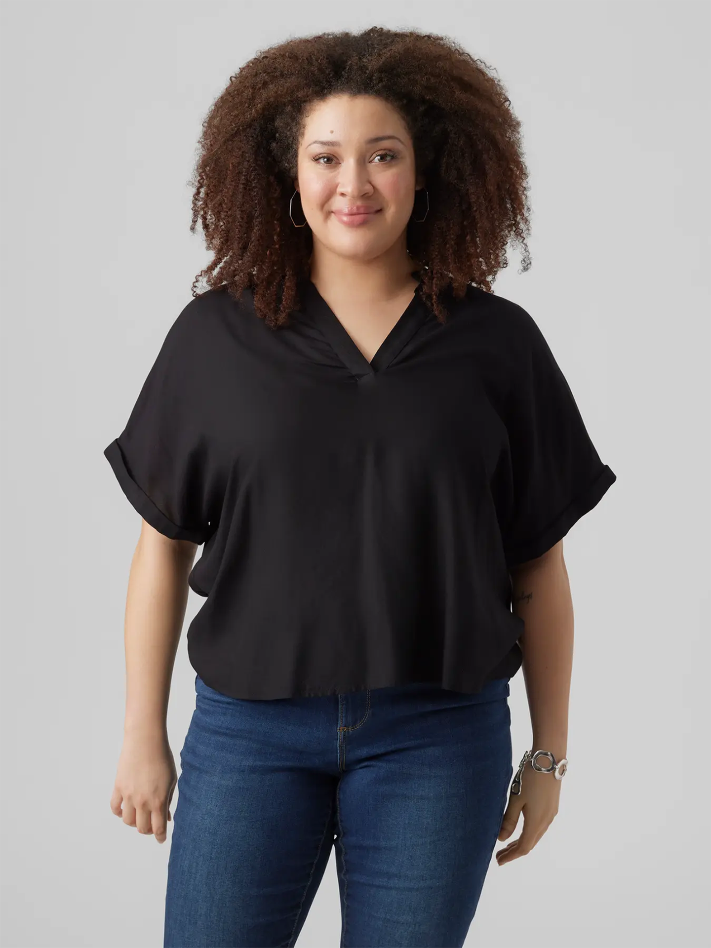 Vero Moda Curve Beauty Short Sleeve Top Sort