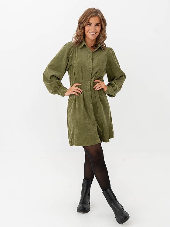 Vila Cordu Long Sleeve Shirt Dress Capulet Olive