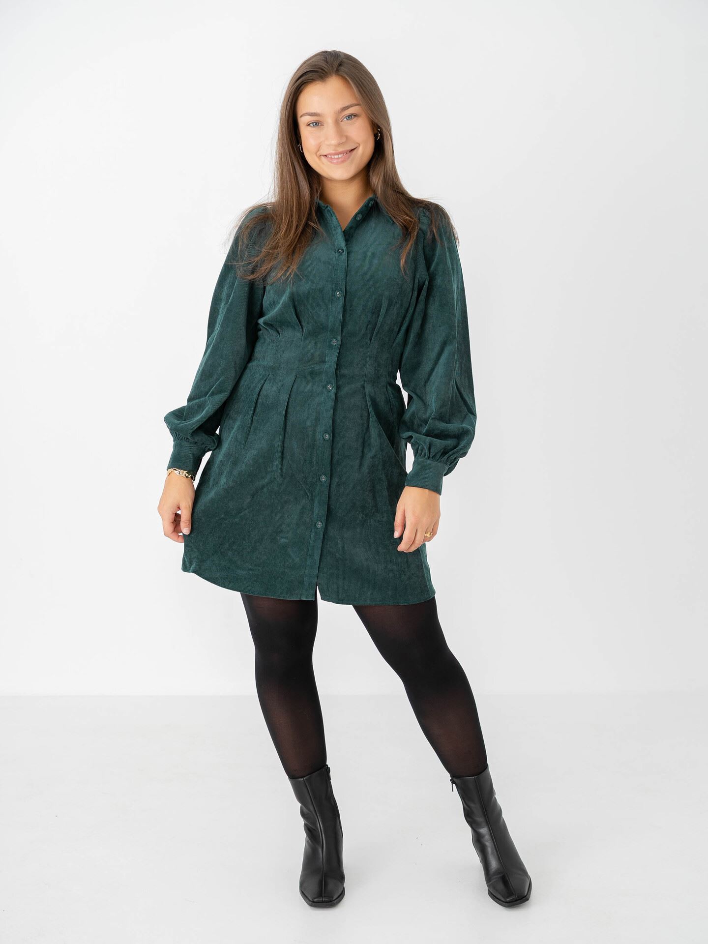 Vila Cordu Long Sleeve Shirt Dress Ponderosa Pine