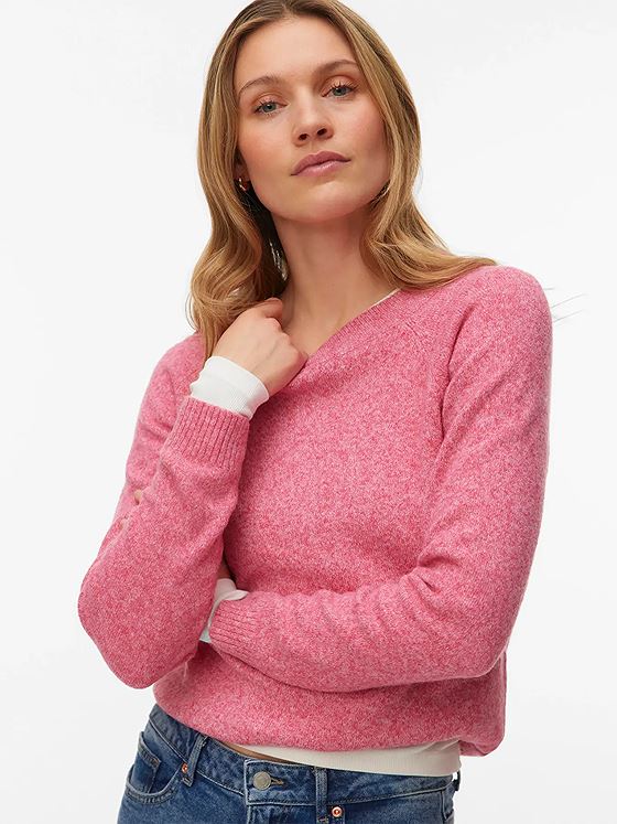 Vero Moda Doffy Long Sleeve O-Neck Blouse Jazzy / White Melange