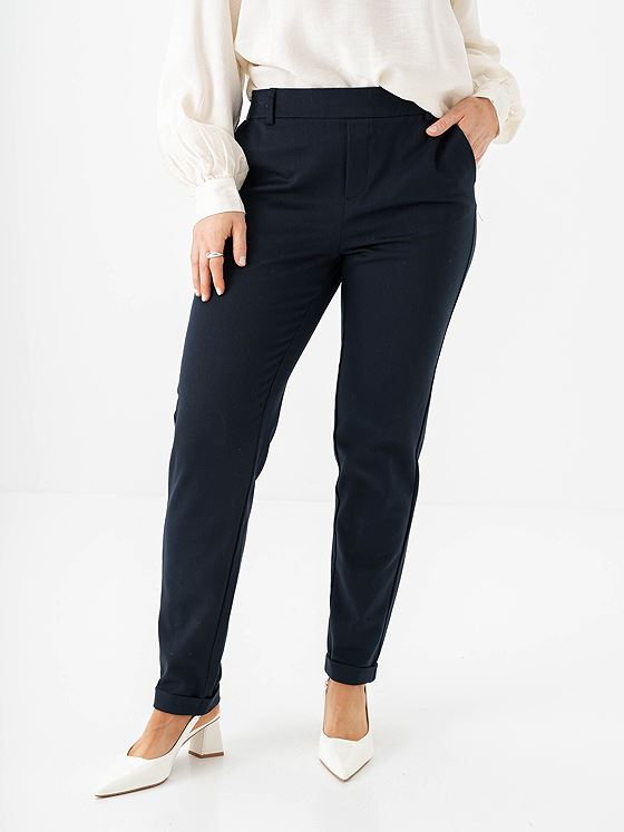 Vero Moda Maya Mid Waist Loose Solid Pant Night Sky