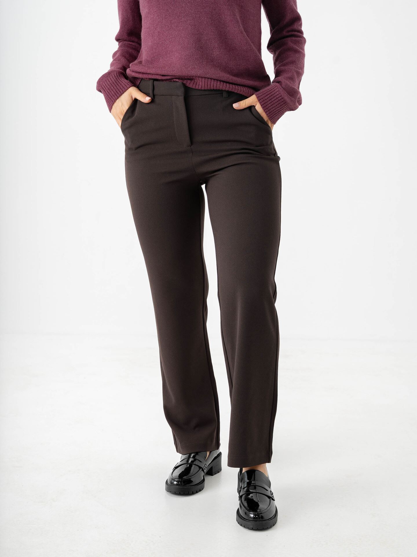 Vero Moda Zamira Mid Waist Straight Pant Chocolate Torte