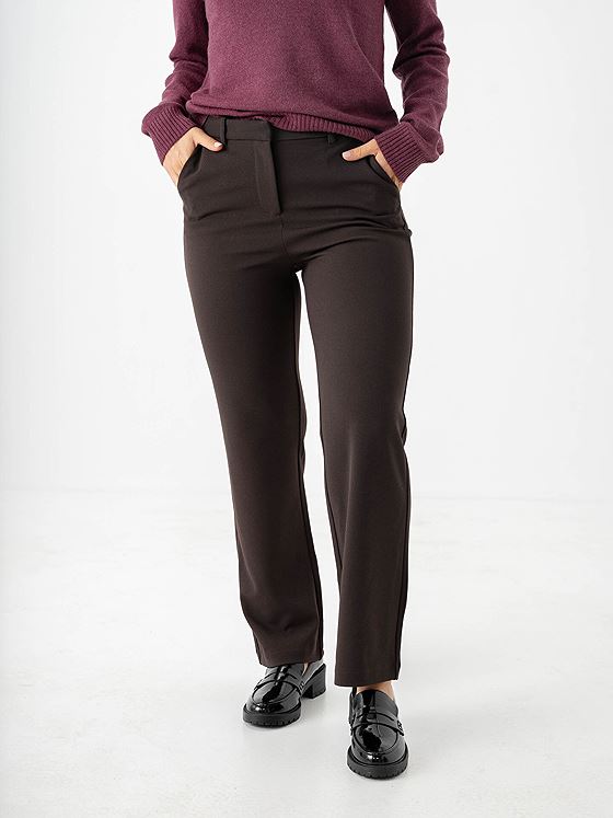 Vero Moda Zamira Mid Waist Straight Pant Chocolate Torte