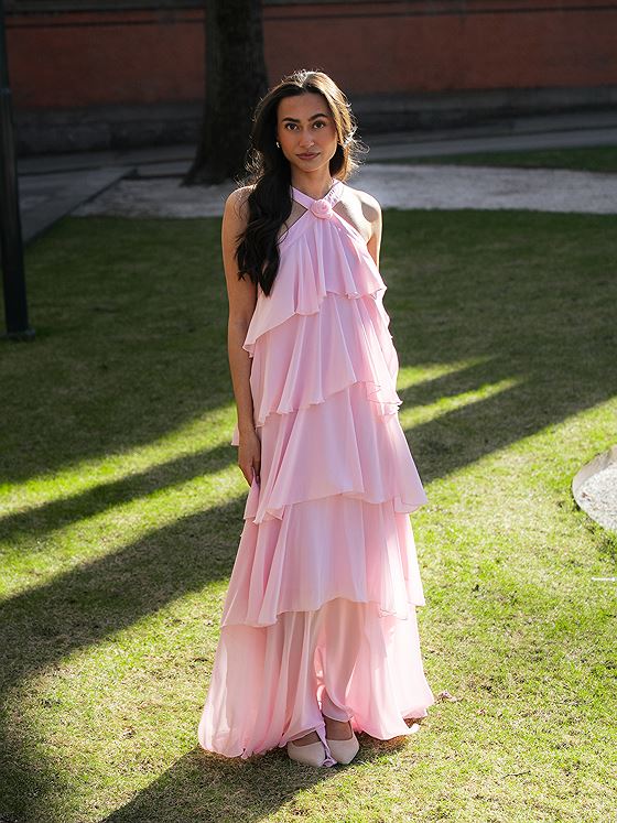 Vero Moda Felicia Sleeveless Ruffle Maxi Dress Cherry Blossom