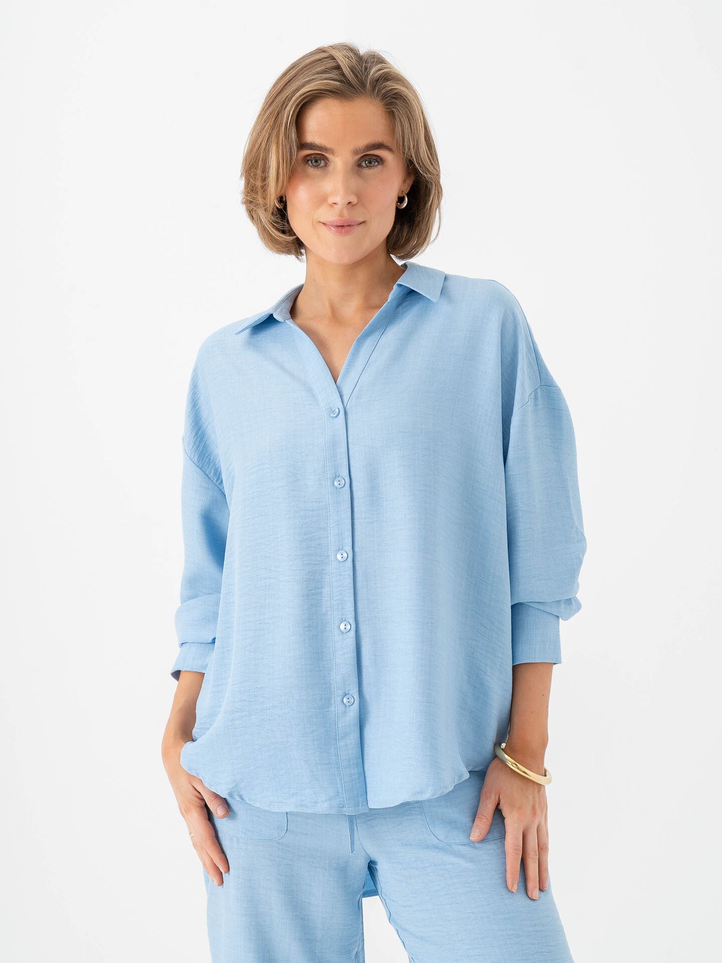 Vero Moda Melaney Queeny Long Sleeve Shirt Chambray Blue Melange