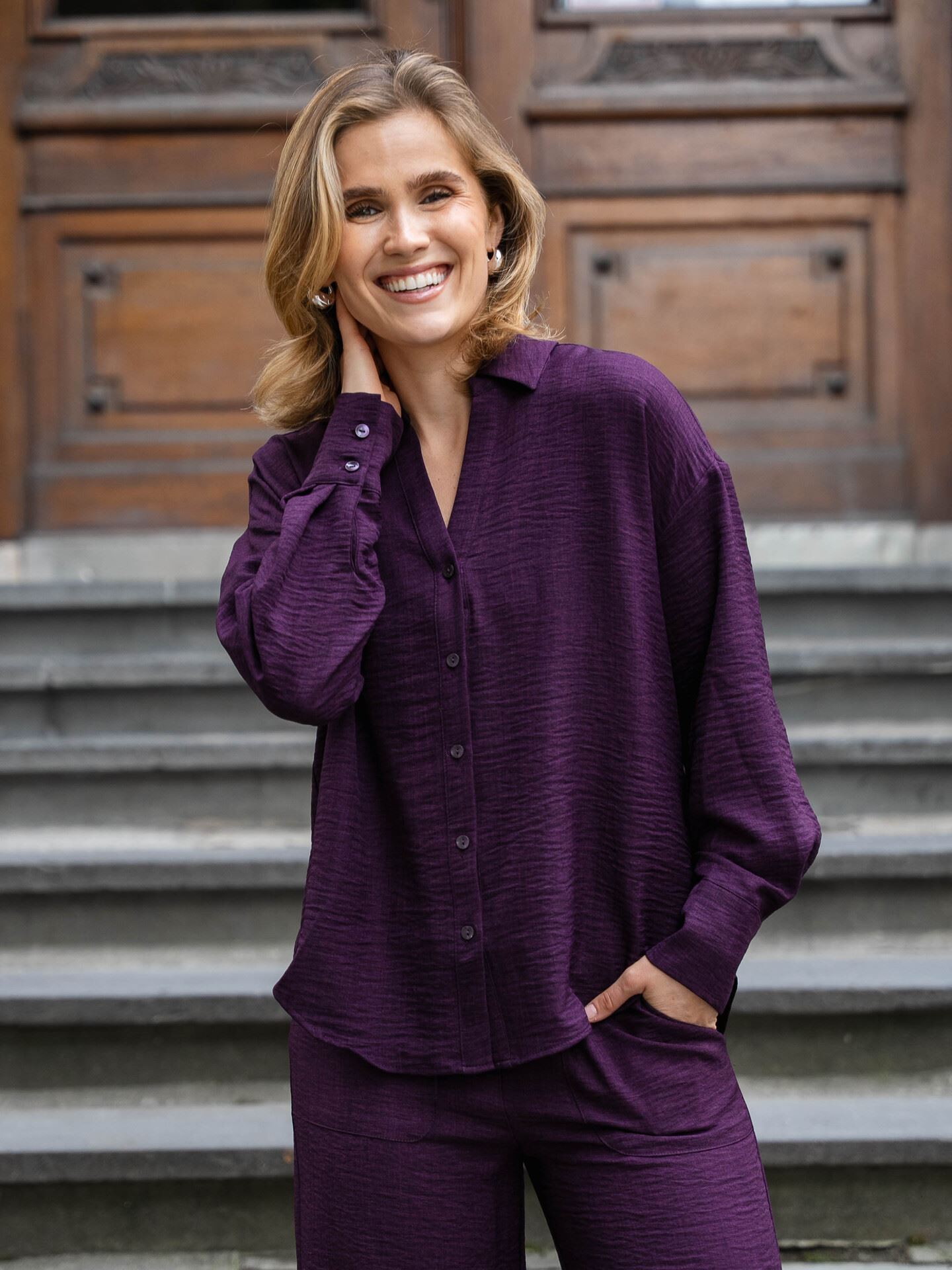 Vero Moda Melaney Queeny Long Sleeve Shirt Winetasting