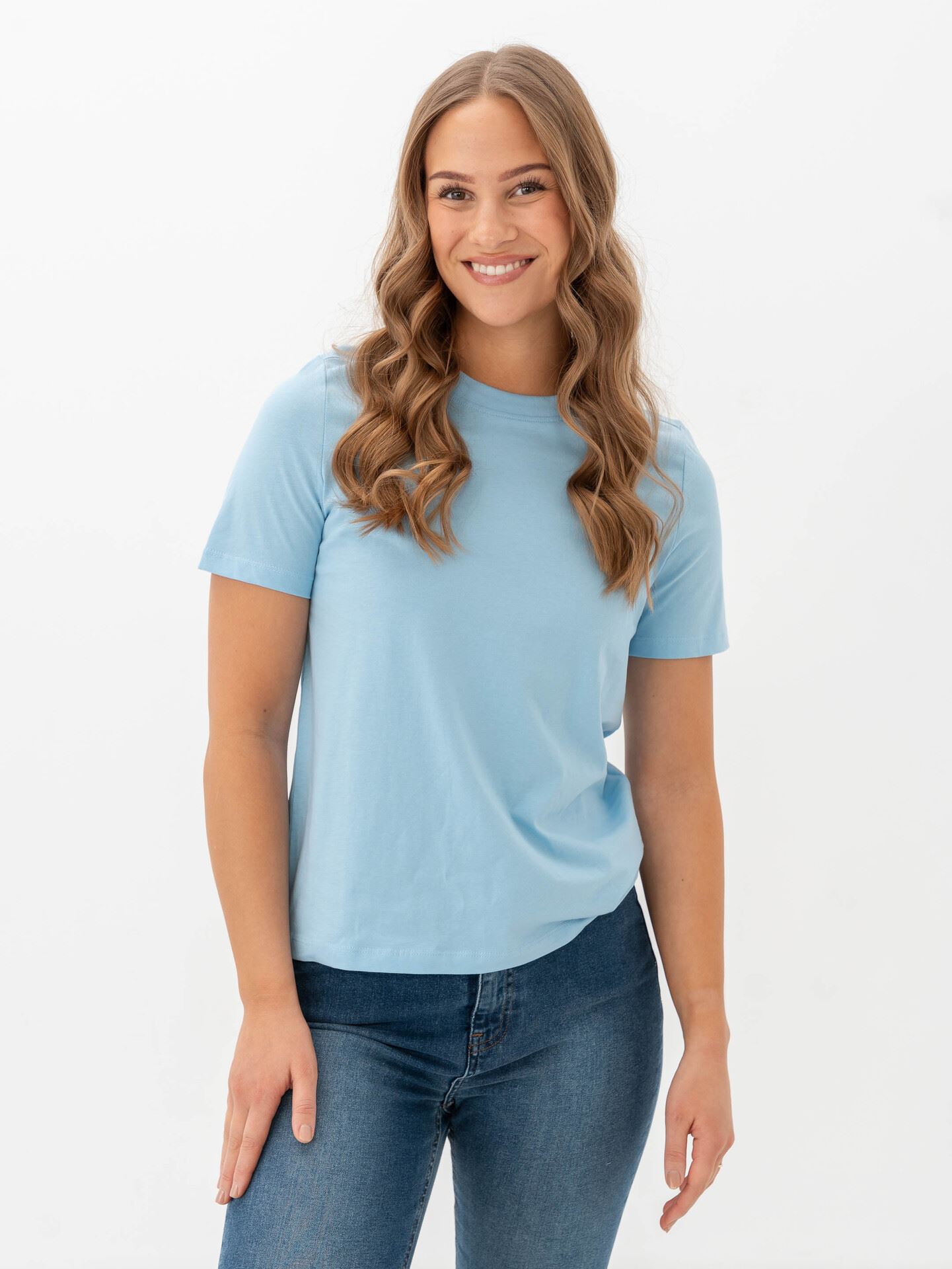 Vero Moda Paulina Short Sleeve T-Shirt Airy Blue