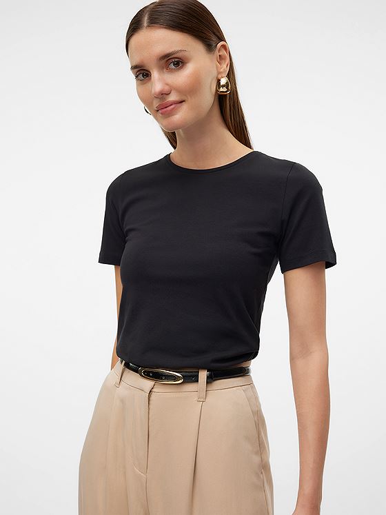 Vero Moda Lulu Short Sleeve Top Black