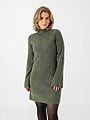 Vero Moda Lina Long Sleeve High Neck Short Knit Dress Olivine