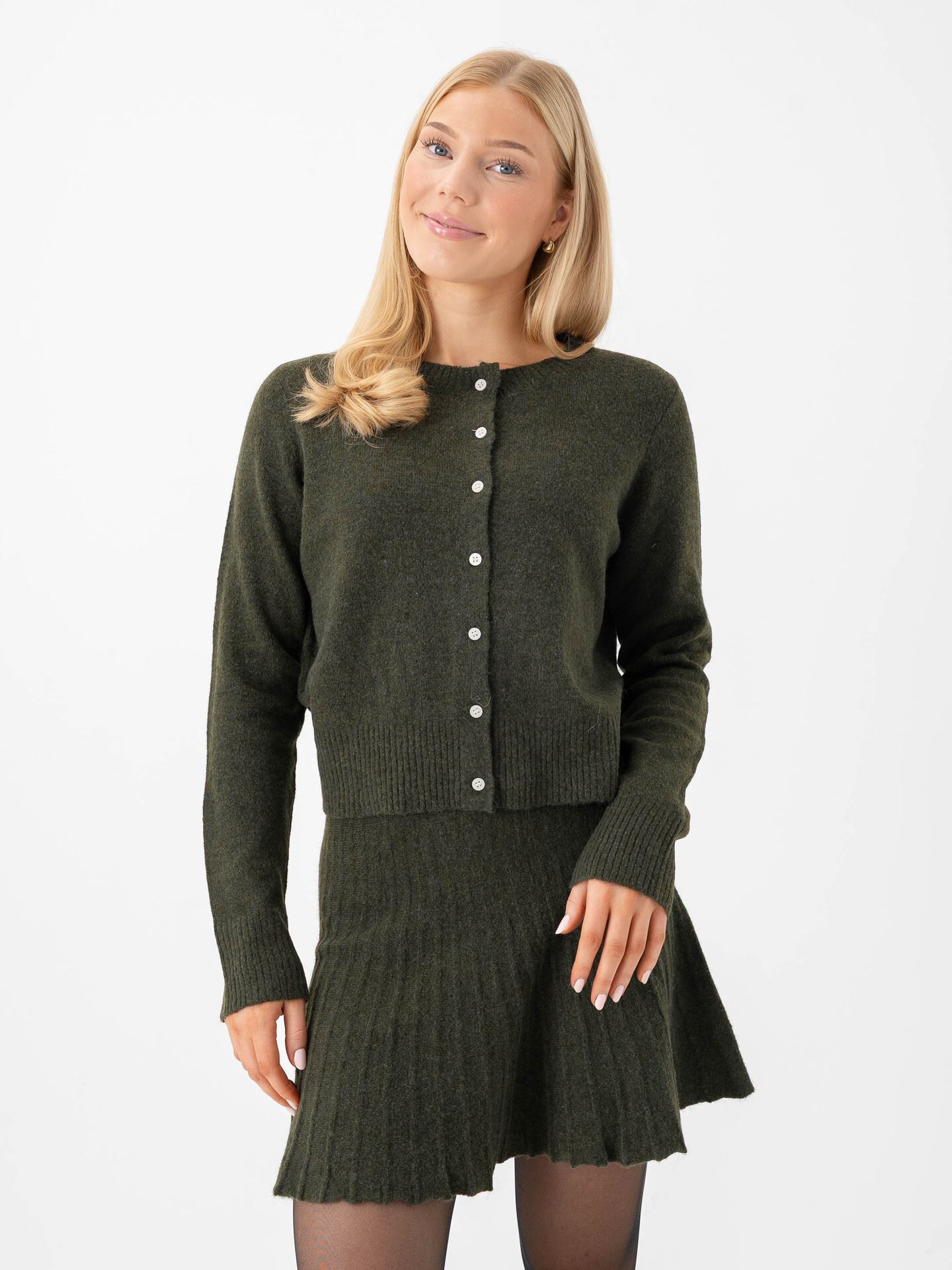 Vero Moda Macy Long Sleeve O-Neck Cardigan Grape Leaf W. Melange