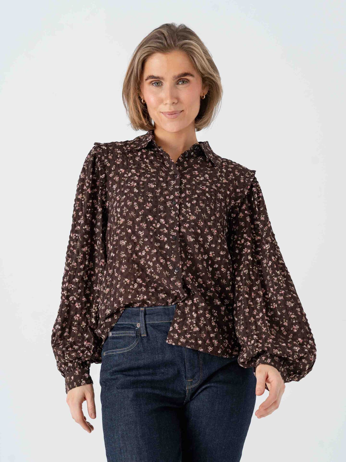 Vero Moda Aware Noelle Long Sleeve Shirt Chocolate Torte Rose Elegance