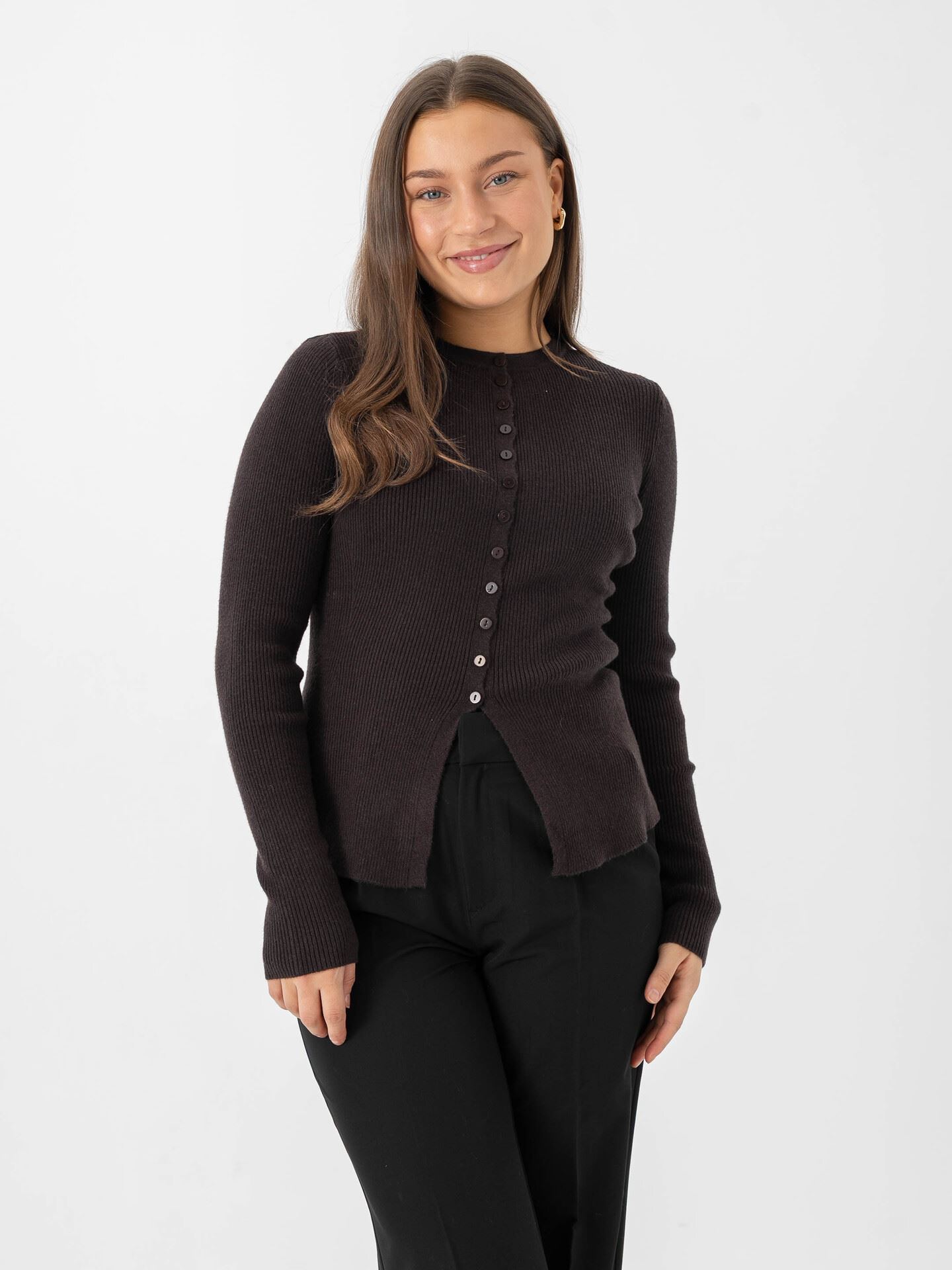 Vero Moda Aware Long Sleeve O-Neck Knit Cardigan Chocolate torte