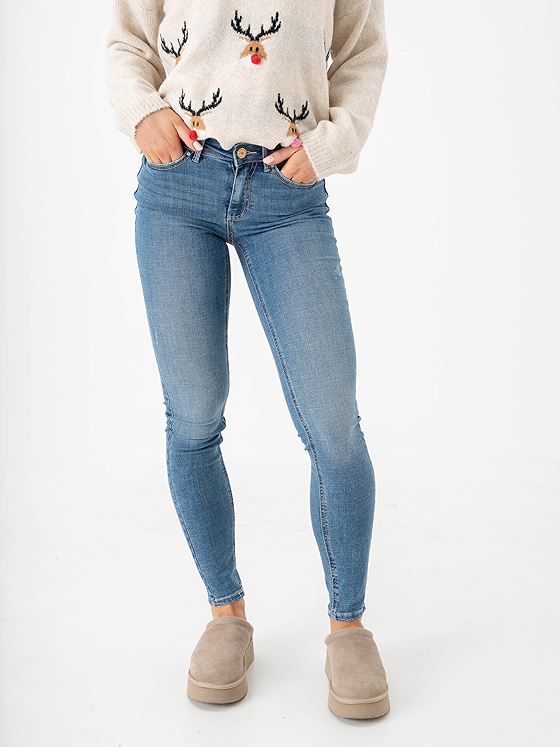 Vero Moda Flash Mid Rise Skinny Jeans Medium blue denim