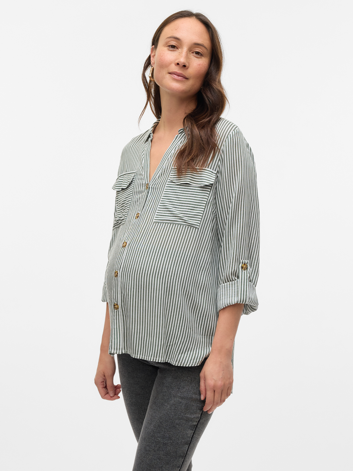 Vero Moda Maternity Bumpy Long Sleeve Shirt New Laurel wreath