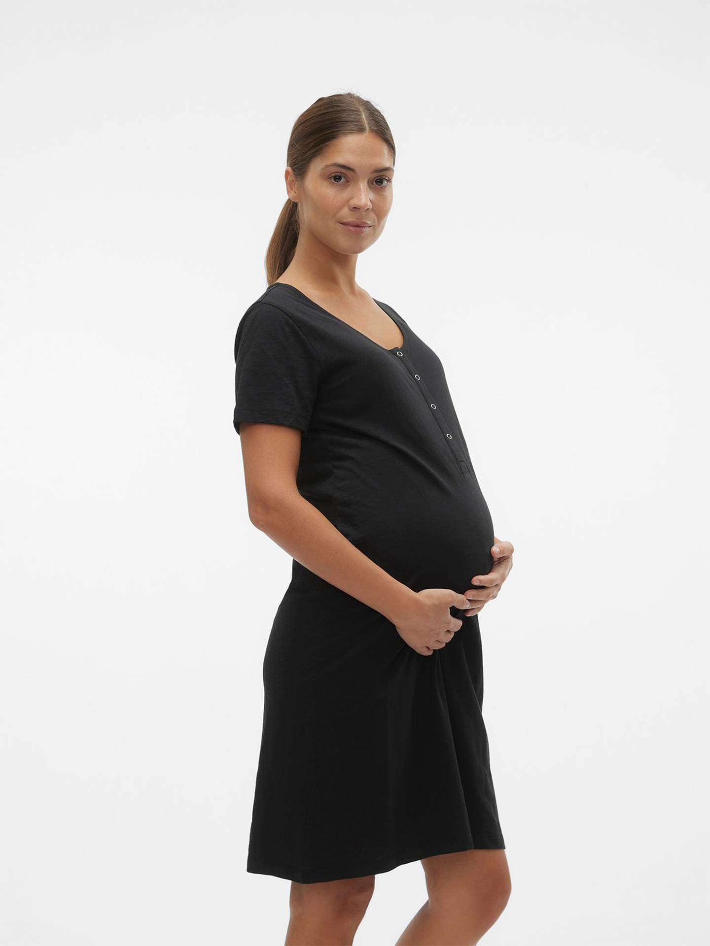 Vero Moda Maternity Mira Solid Jersey Nightgown Black