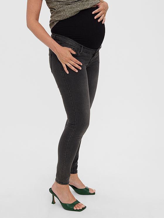 Vero Moda Maternity Tanya Mid Rise Piping Jeans Grå