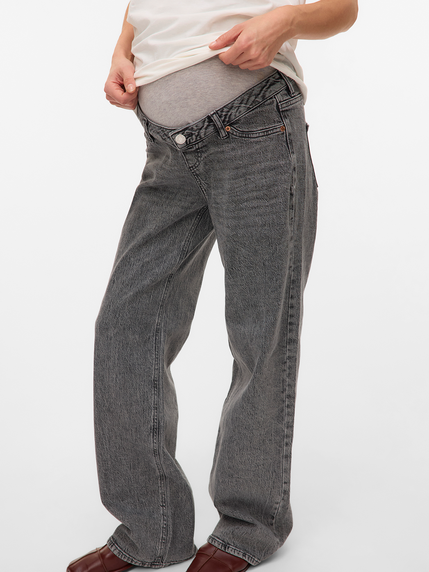 Vero Moda Maternity Tessa Wide Jeans Medium Grey Denim