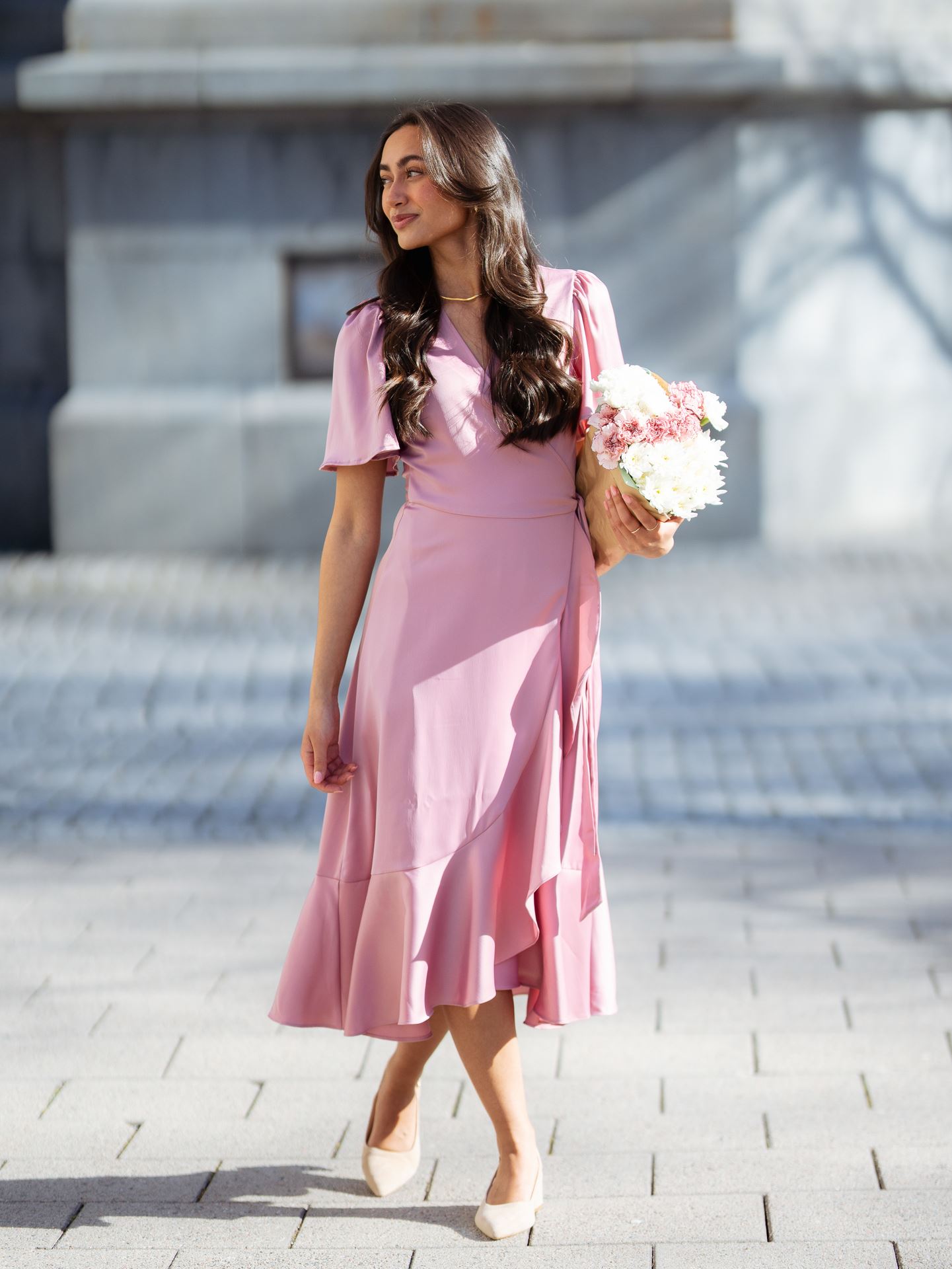 Y.A.S Thea 2/4 Midi Wrap Dress Lilas