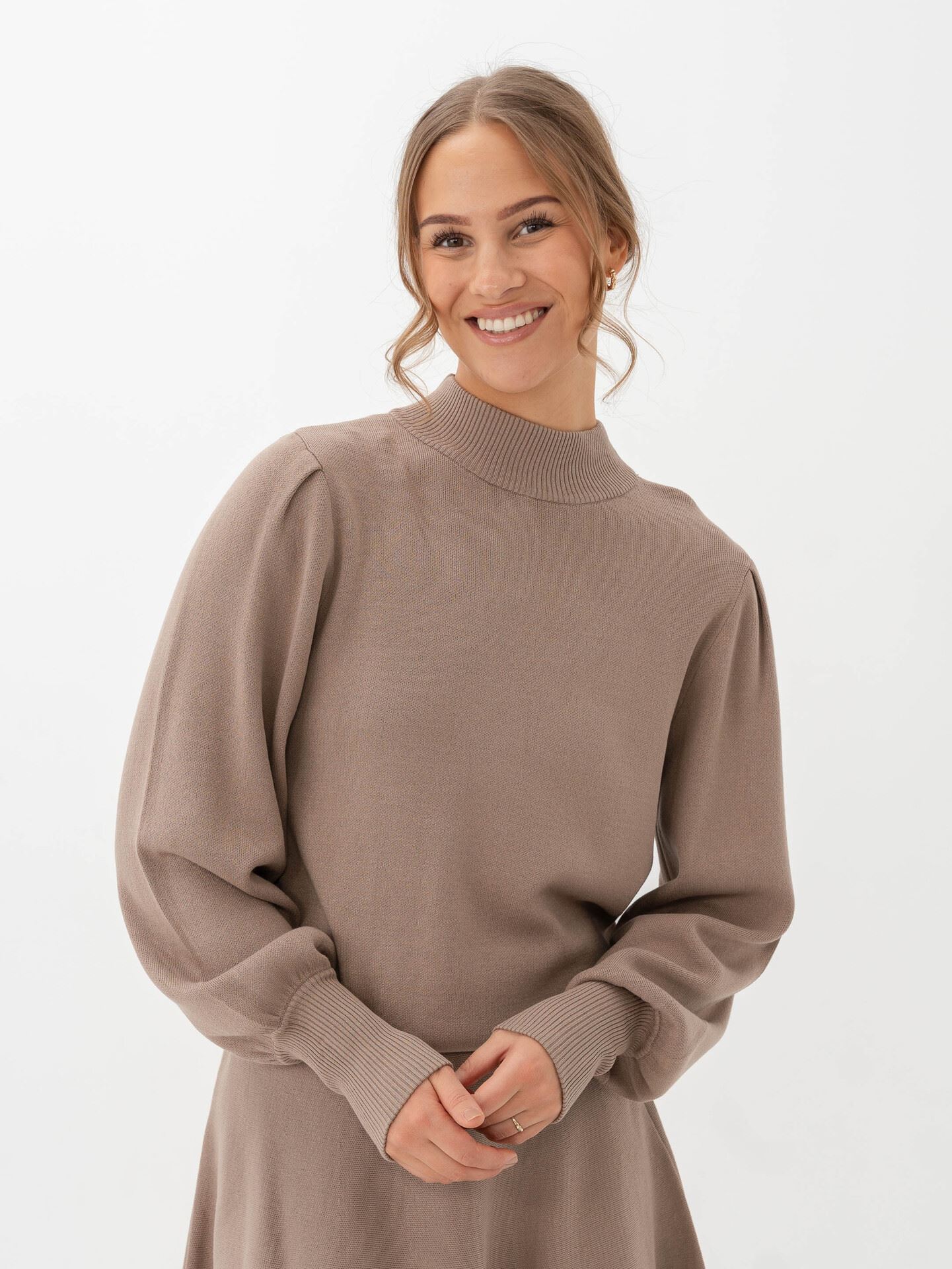 Y.A.S Fonny Long Sleeve Knit Pullover Fungi