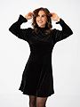 Y.A.S Riva Long Sleeve High Neck Velvet Dress Black