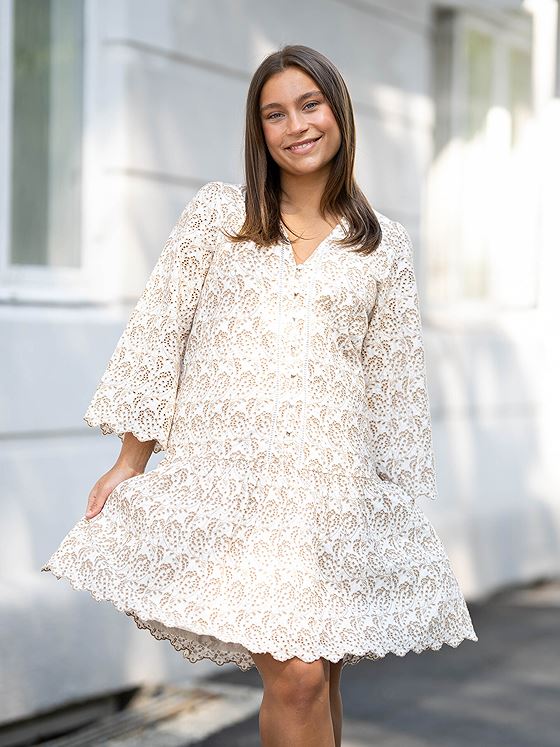 Y.A.S Aprilla 3/4 Dress Star White