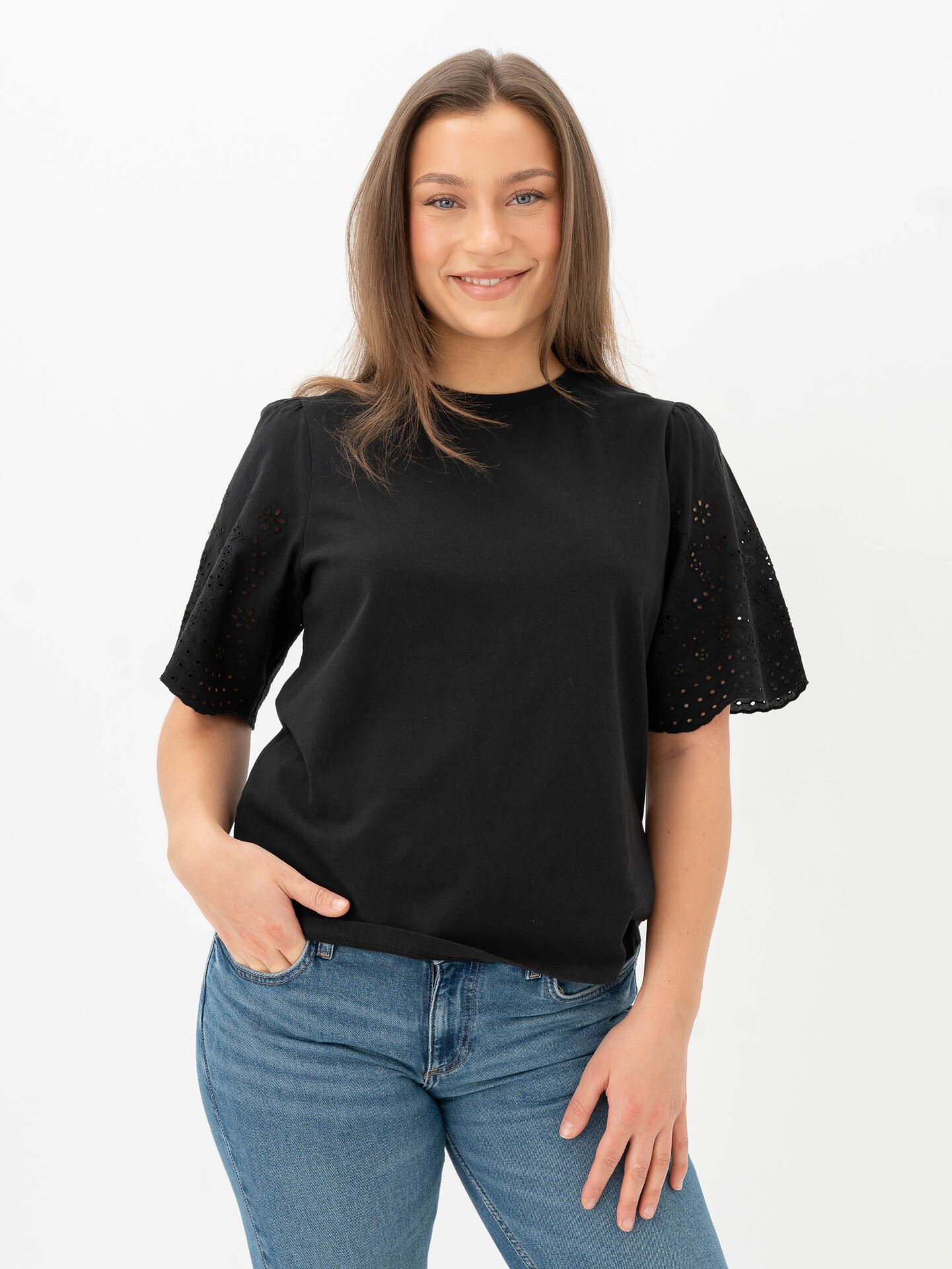 Y.A.S Lex Short Sleeve Top Black