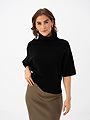 Y.A.S Emila 2/4 Roll Neck Knit Pullover Black