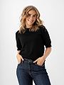 Y.A.S Lena Short Sleeve Knit Pullover Black