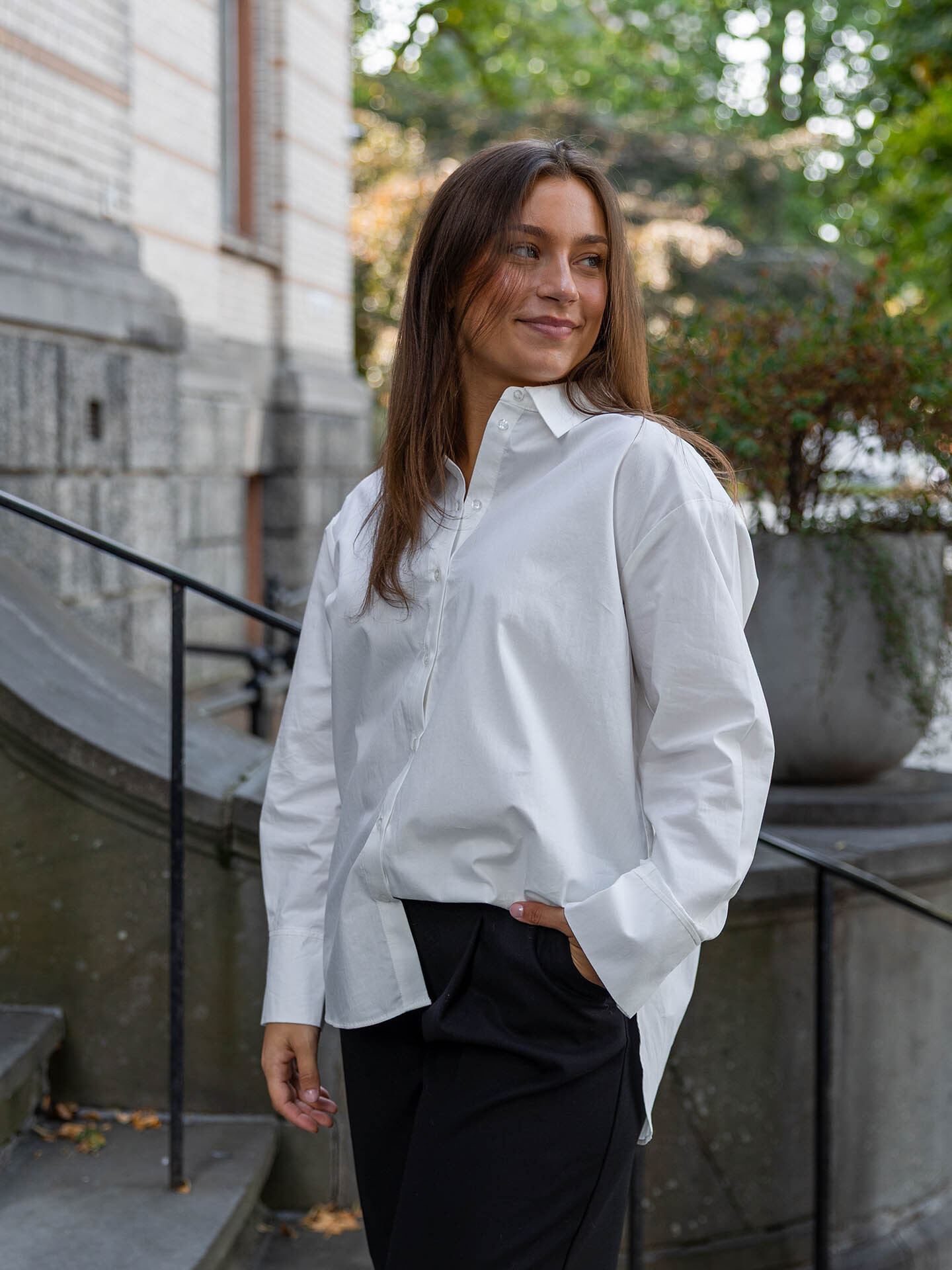 Y.A.S Hilde Long Sleeve Shirt Star White