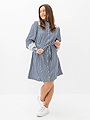 Y.A.S Stria Long Sleeve Shirt Dress Star White / Blue Stripes