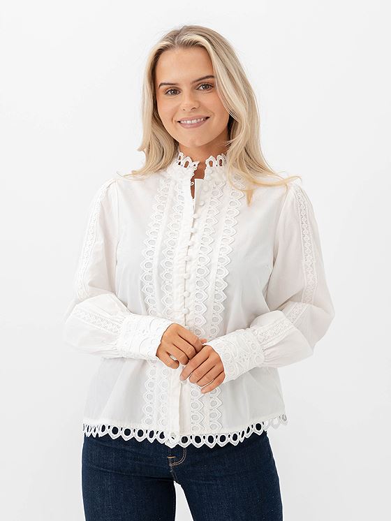 Y.A.S Jane Long Sleeve Shirt Star White